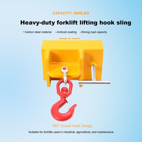 Forklift mounted lifting hook - forklift,