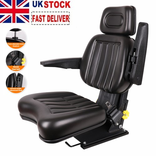 Black suspension tractor seat - tractor,