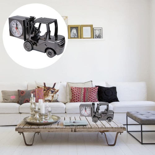 Golden forklift table clock - forklift,